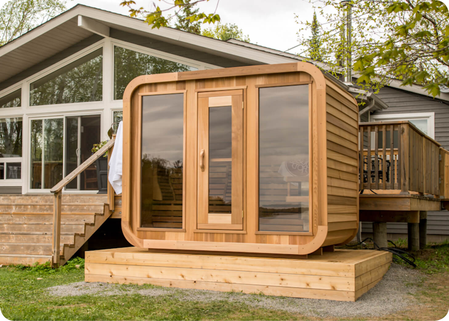 Finse sauna zelfbouwen op vlonder ondergrond ticra outdoor